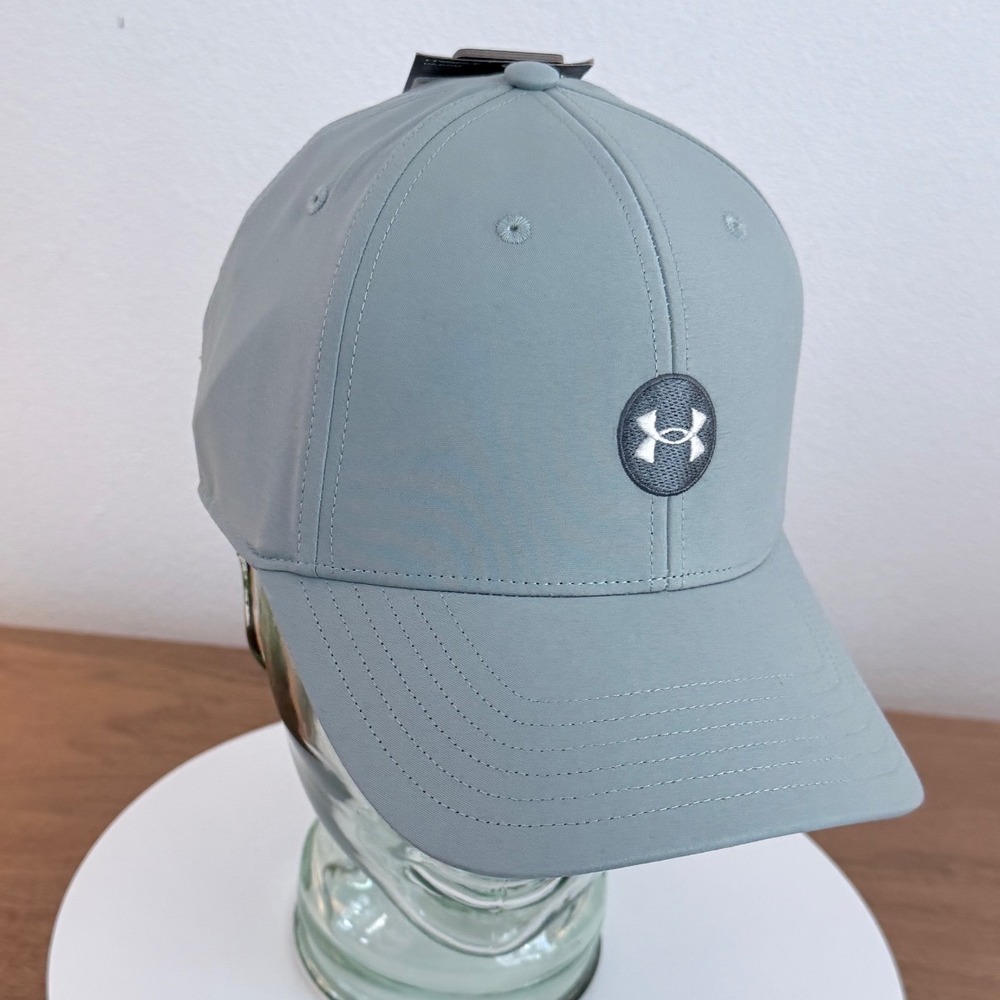 Under Armour Golf Hat Mens Light Blue Gray Adjustable Breathable Performance Cap